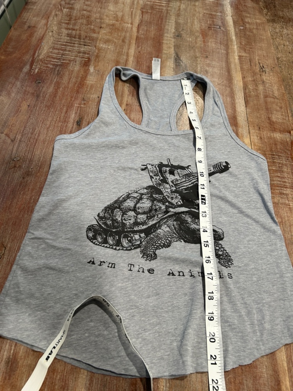 Ideal T Heather Gray “Arm the Animals” Turtle Tank - Picture 5 of 7